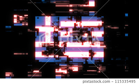 3D rendering flag Greece with screen effects of technological glitches 115335495