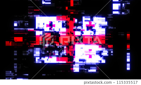 3D rendering flag Georgia with screen effects of technological glitches 115335517