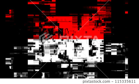 3D rendering flag Indonesia with screen effects of technological glitches 115335611