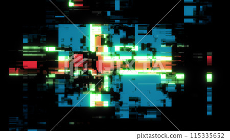 3D rendering flag Iceland with screen effects of technological glitches 115335652