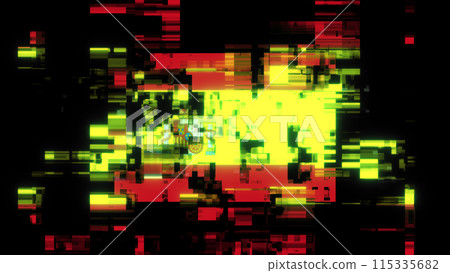 3D rendering flag Spain with screen effects of technological glitches 115335682