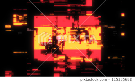 3D rendering flag Spain with screen effects of technological glitches 115335698