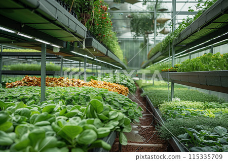 A modern and advanced greenhouse for growing green salads A modern and advanced greenhouse for growing green salads 115335709