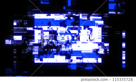 3D rendering flag Israel with screen effects of technological glitches 3D rendering flag Israel with screen effects of technological glitches 115335728