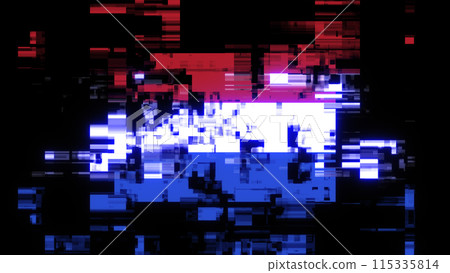 3D rendering flag Netherlands with screen effects of technological glitches 115335814