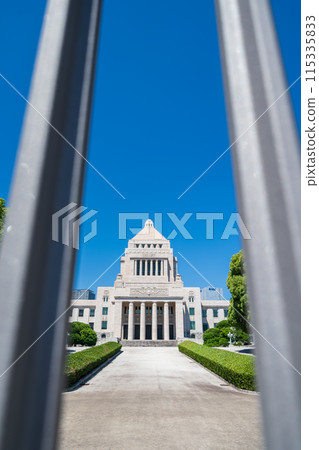 "Tokyo" blue sky and the Diet Building 115335833