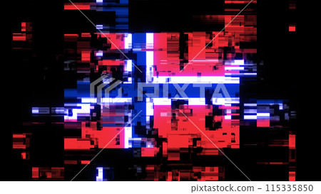 3D rendering flag Norway with screen effects of technological glitches 115335850
