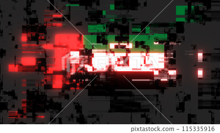 3D rendering flag UAE with screen effects of technological glitches 115335916