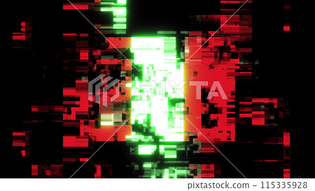 3D rendering flag Peru with screen effects of technological glitches 115335928