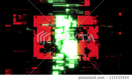 3D rendering flag Peru with screen effects of technological glitches 115335934