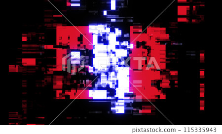 3D rendering flag Peru with screen effects of technological glitches 115335943