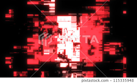 3D rendering flag Peru with screen effects of technological glitches 115335948