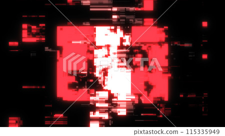 3D rendering flag Peru with screen effects of technological glitches 115335949