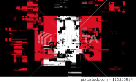 3D rendering flag Peru with screen effects of technological glitches 115335954