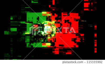 3D rendering flag Portugal with screen effects of technological glitches 3D rendering flag Portugal with screen effects of technological glitches 115335992