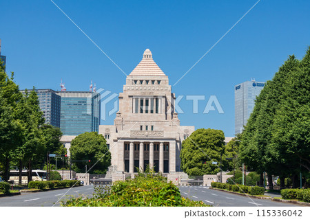 “東京”藍天和國會大廈 115336042