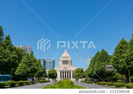 "Tokyo" blue sky and the Diet Building "Tokyo" blue sky and the Diet Building 115336046