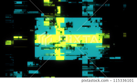 3D rendering flag Sweden with screen effects of technological glitches 115336101