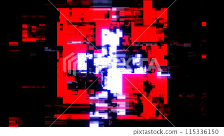 3D rendering flag Switzerland with screen effects of technological glitches 115336150