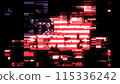3D rendering flag USA with screen effects of technological glitches 115336242