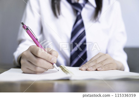 High school girl studying [parts cut] 115336359