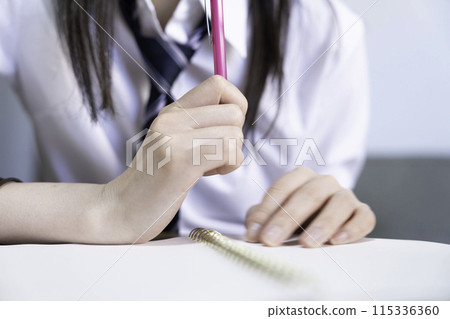 High school girl studying [parts cut] 115336360