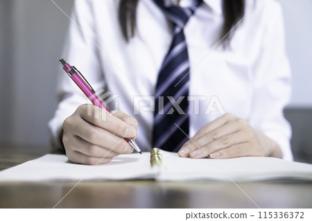 High school girl studying [parts cut] 115336372