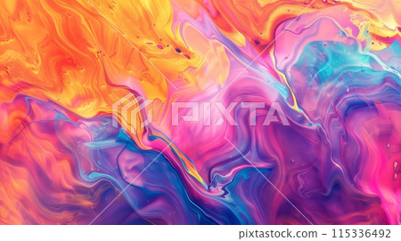 Abstract design with colorful paints mixing together 115336492