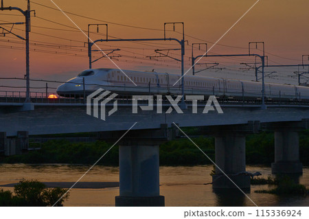 Shinkansen evening view 115336924