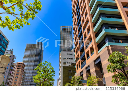 東京都中央區月島站週邊的都會風景 東京都中央區月島站週邊的都會風景 115336966