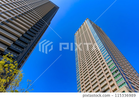 東京都中央區月島站前的城市景觀 115336989