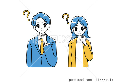 Illustration of a business person having doubts Illustration of a business person having doubts 115337013