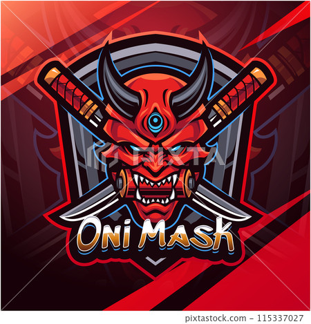 Oni mask mascot logo design 115337027
