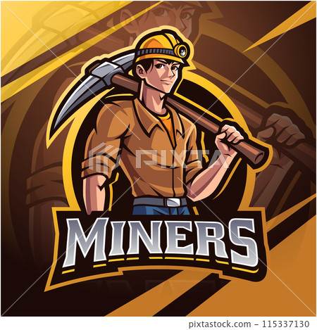 Miners esport mascot logo design 115337130