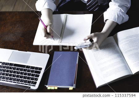 正在學習的女高中生【部分剪切】 115337594