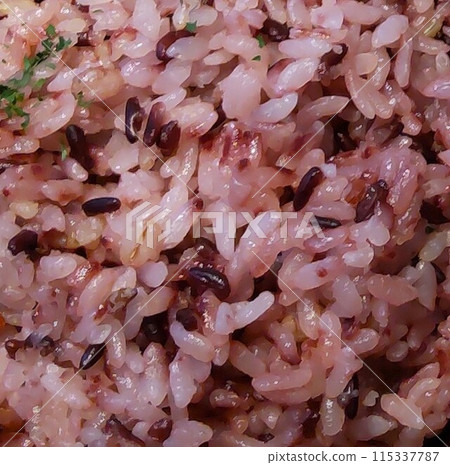 Close-up of five-grain rice Close-up of five-grain rice 115337787