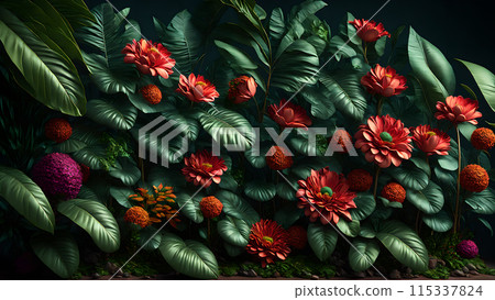 Exotic Floral Jungle background 3d wallpaper wallpaper picture 115337824