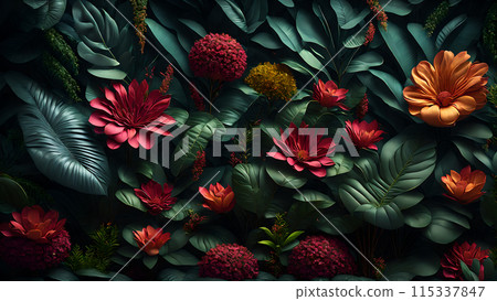 Exotic Floral Jungle background 3d wallpaper wallpaper picture 115337847