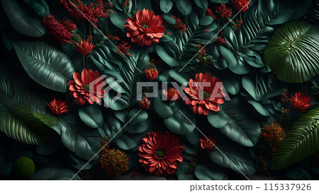 Exotic Floral Jungle background 3d wallpaper wallpaper picture 115337926