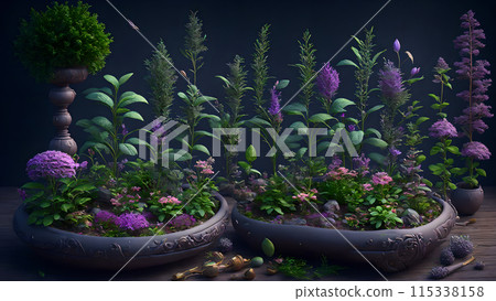 Magical Herb Garden background 3d wallpaper Magical Herb Garden background 3d wallpaper 115338158