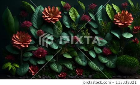 Rainforest Bloom background 3d wallpaper Rainforest Bloom background 3d wallpaper 115338321