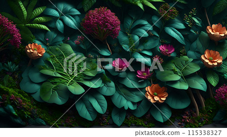 Rainforest Bloom background 3d wallpaper Rainforest Bloom background 3d wallpaper 115338327