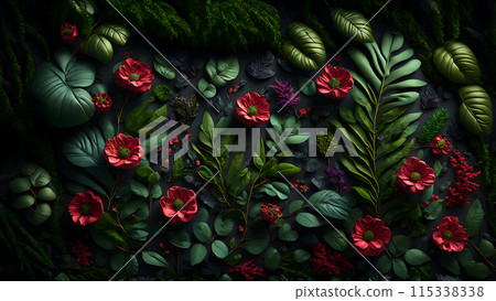 Rainforest Bloom background 3d wallpaper Rainforest Bloom background 3d wallpaper 115338338