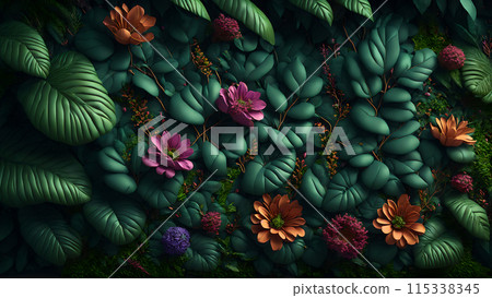 Rainforest Bloom background 3d wallpaper Rainforest Bloom background 3d wallpaper 115338345