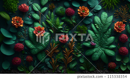 Rainforest Bloom background 3d wallpaper Rainforest Bloom background 3d wallpaper 115338354