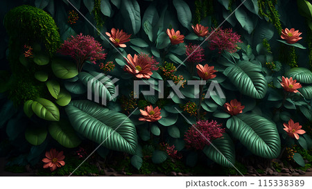 Rainforest Bloom background 3d wallpaper Rainforest Bloom background 3d wallpaper 115338389
