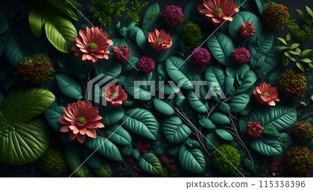 Rainforest Bloom background 3d wallpaper 115338396