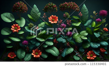 Rainforest Bloom background 3d wallpaper 115338401
