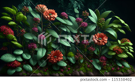 Rainforest Bloom background 3d wallpaper Rainforest Bloom background 3d wallpaper 115338402