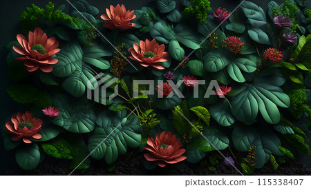 Rainforest Bloom background 3d wallpaper Rainforest Bloom background 3d wallpaper 115338407